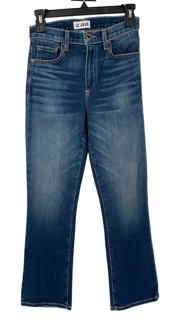 Le Jean jeans Bella mid rise crop kick flare blue size 24
